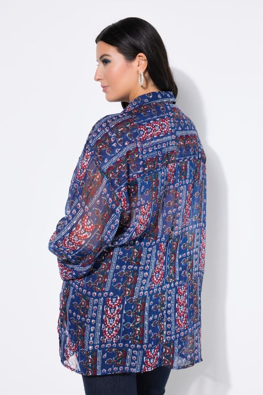 Риза от шифон с пач принт