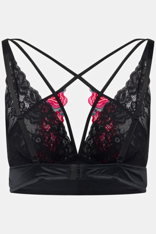 Бюстие с розова бродерия