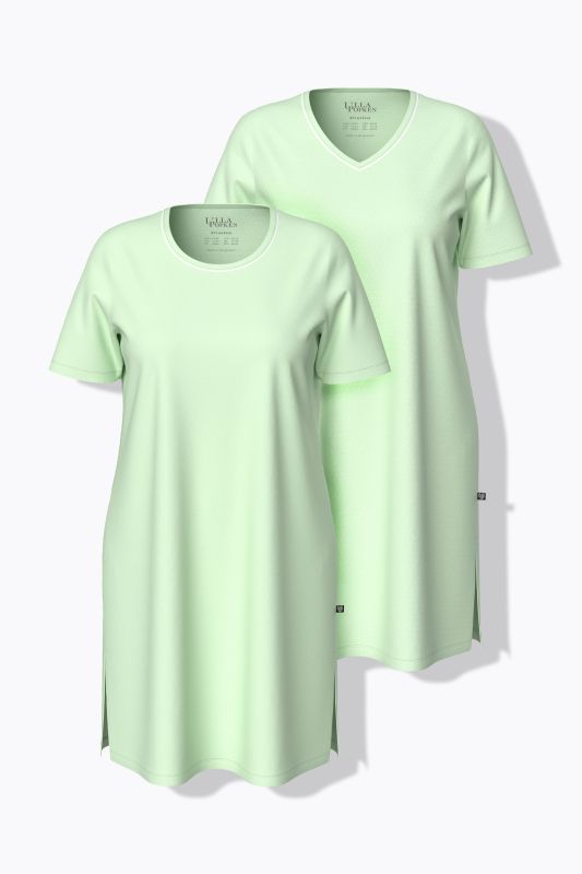 Нощници комплект от 2 броя с принт на точки и едноцветна