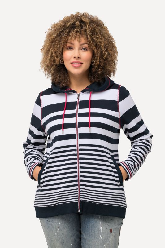 Contrast Stitched Zip-Up Hoodie