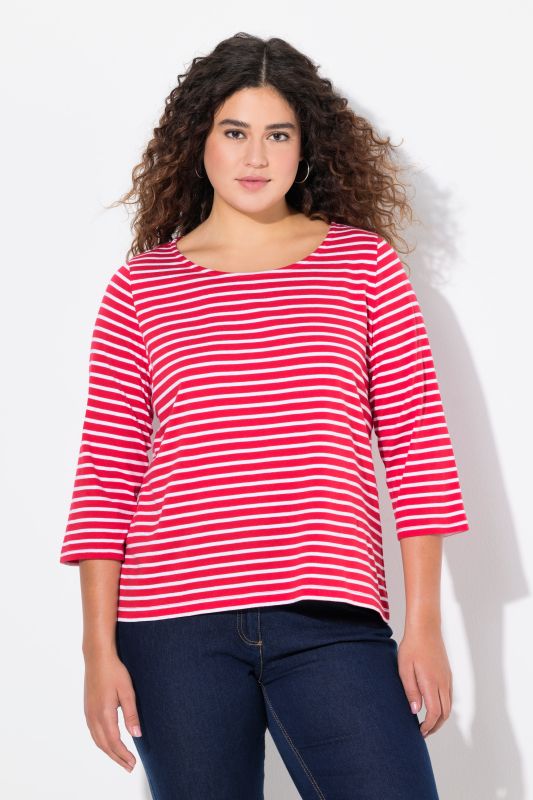 Striped 3/4 Sleeve Tee