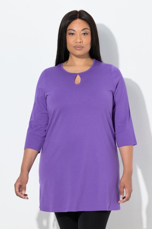 Keyhole Cutout 3/4 Sleeve Knit Tunic