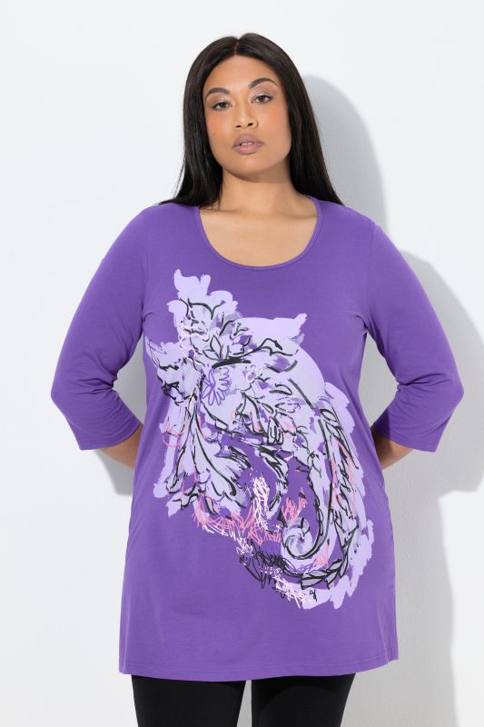 Туника с принт на цвете