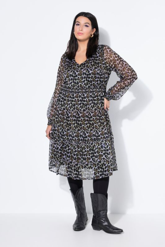 Рокля двупластова с леопардов принт