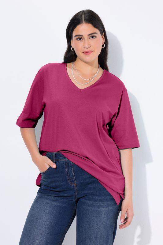 Basic V-Neck Relaxed Fit Short Sleeve Tee