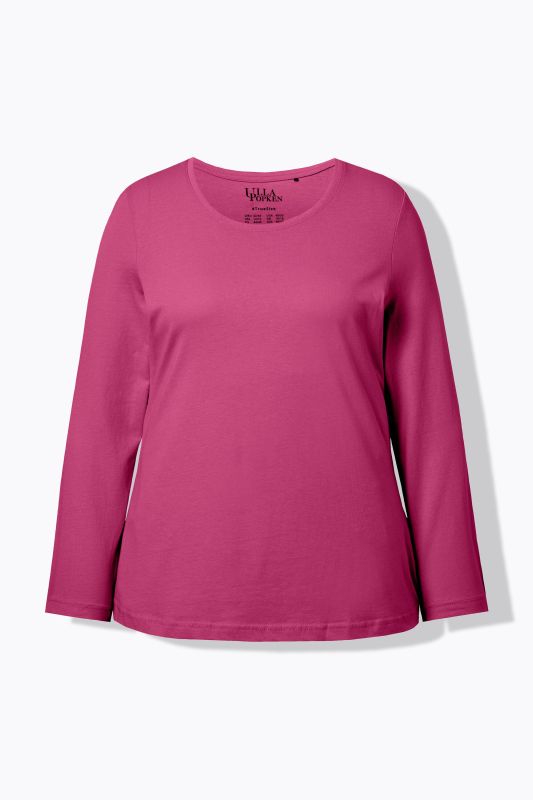 Basic Round Neck Long Sleeve Slim Fit Cotton Tee