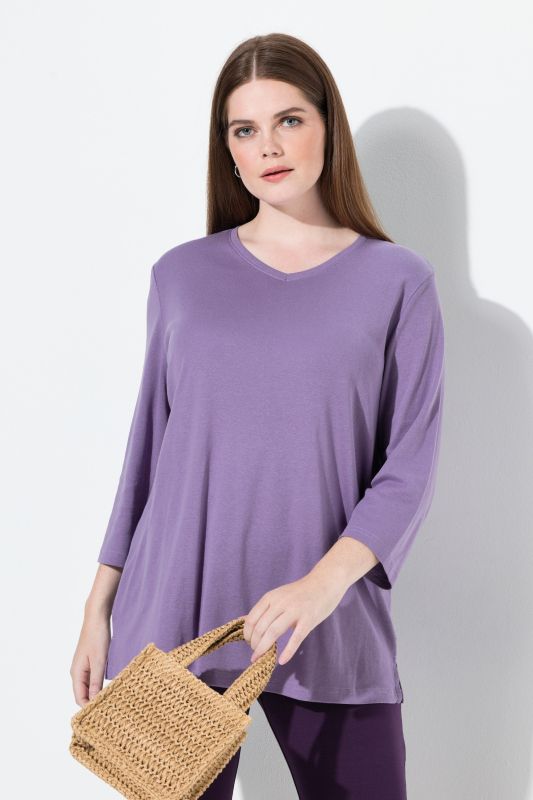 Eco Cotton Ribbed V-Neck Tee