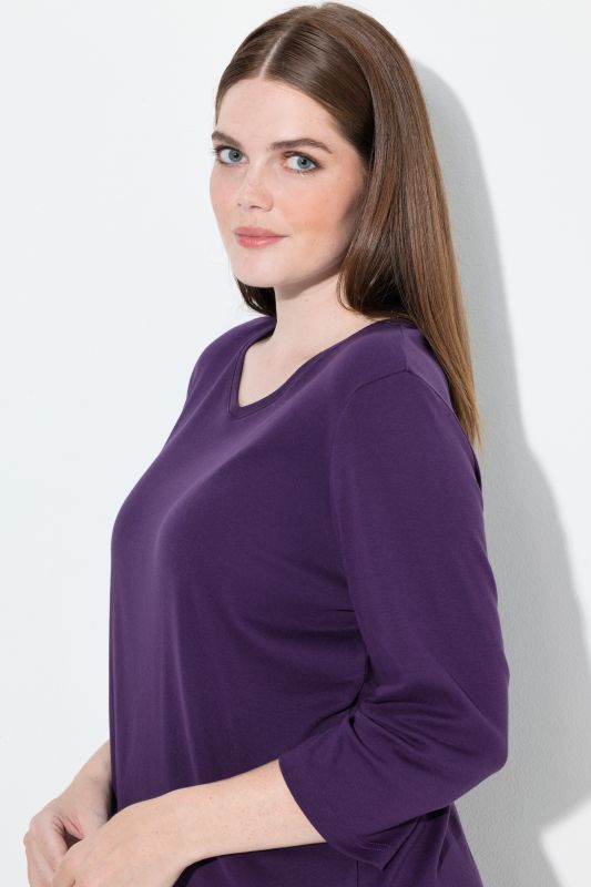 Eco Cotton Ribbed V-Neck Tee