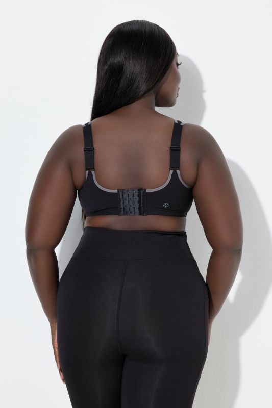 Mesh Inset Double Layer Adjustable Cup Wirefree Sports Bra