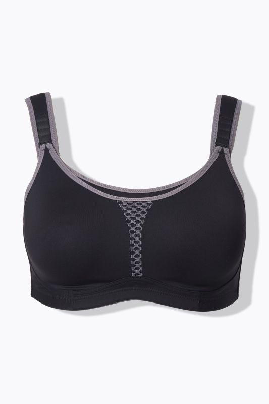 Mesh Inset Double Layer Adjustable Cup Wirefree Sports Bra
