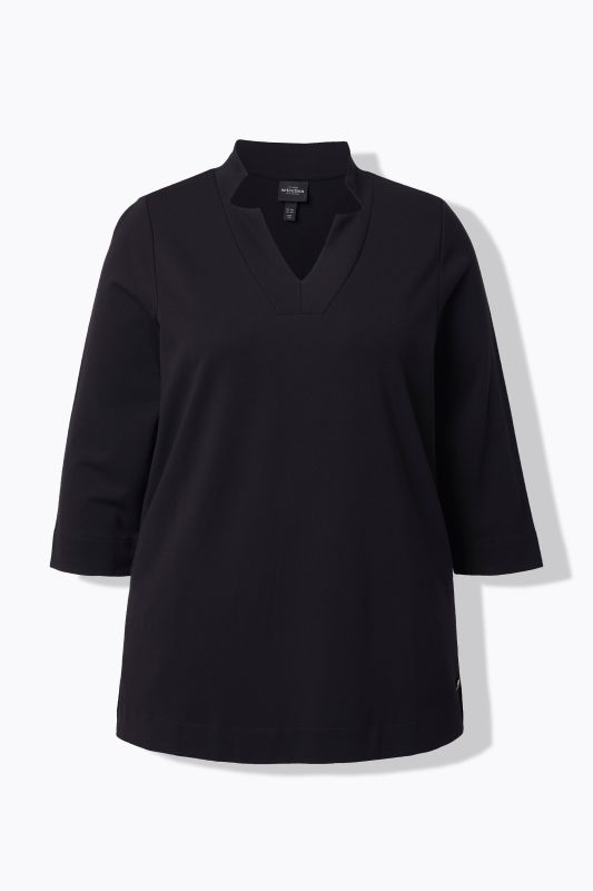 Split Neckline 3/4 Sleeve Tee