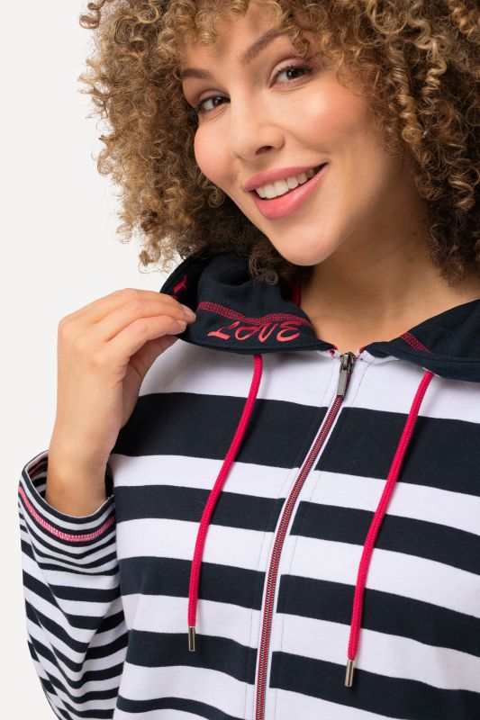 Contrast Stitched Zip-Up Hoodie
