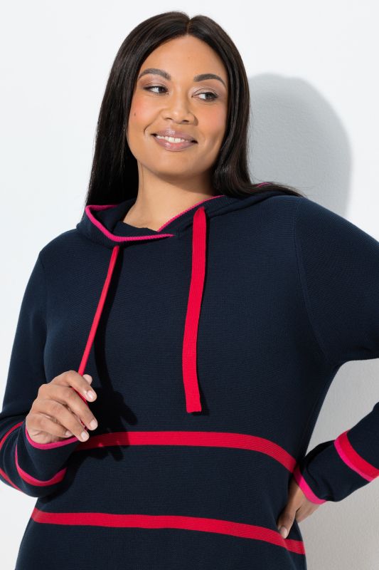 Striped Hooded Long Sleeve Sweater