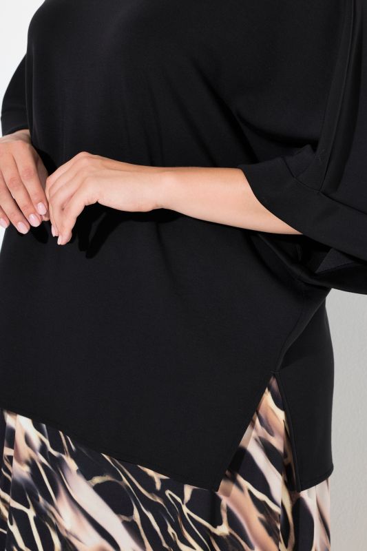 Poncho Style Turtleneck Sweatshirt