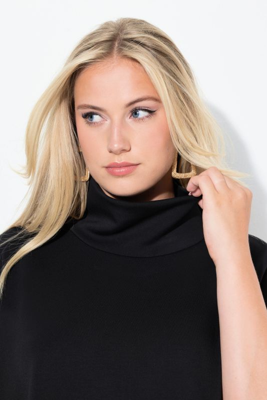 Poncho Style Turtleneck Sweatshirt