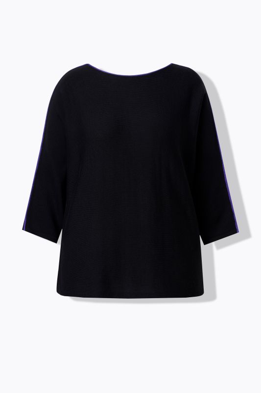 Contrast Color Piping Sweater