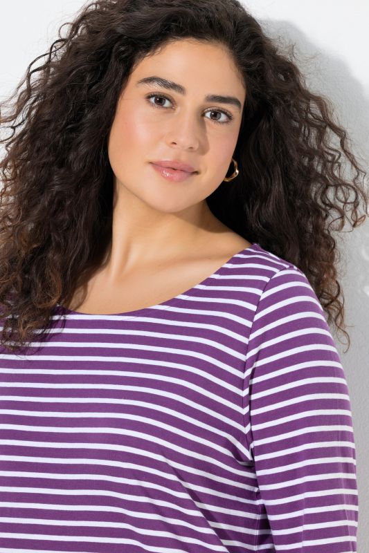 Striped 3/4 Sleeve Tee