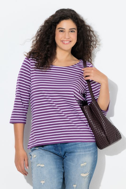 Striped 3/4 Sleeve Tee