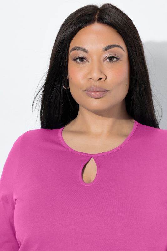 Keyhole Cutout 3/4 Sleeve Knit Tunic