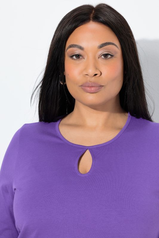 Keyhole Cutout 3/4 Sleeve Knit Tunic