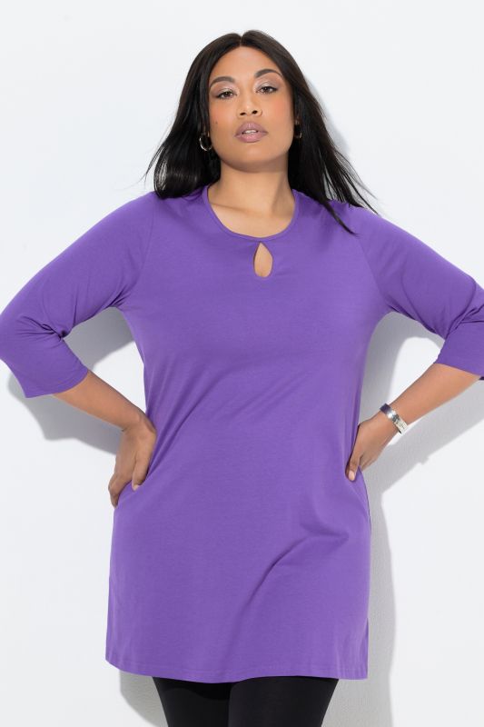Keyhole Cutout 3/4 Sleeve Knit Tunic