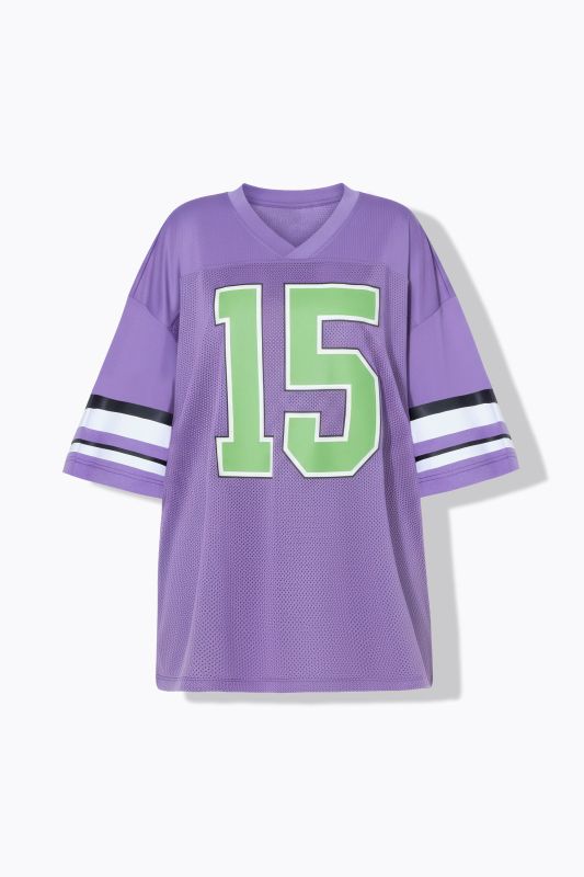 Тениска с мрежа и надпис