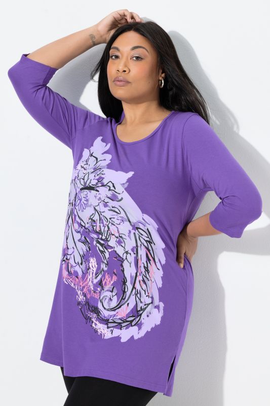 Туника с принт на цвете