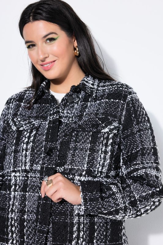 Яке от букле с кариран принт