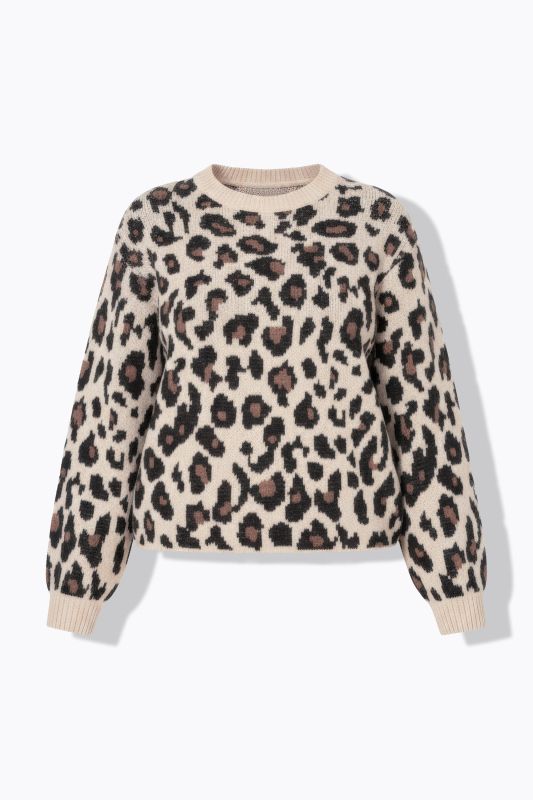 Пуловер с леопардов принт