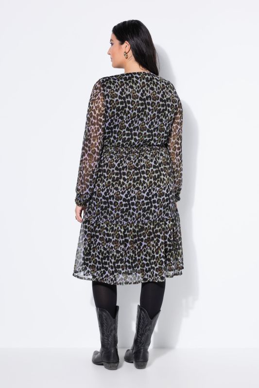 Рокля двупластова с леопардов принт