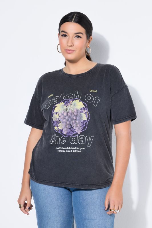 Тениска с принт на грозде