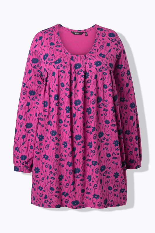 Тениска с флорален принт и плисета