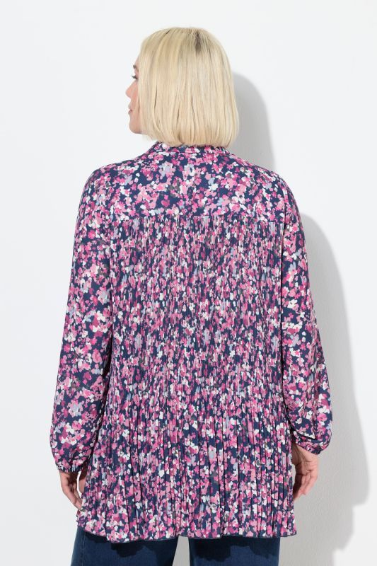 Блуза плисирана с принт на цветя