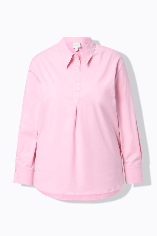 Блуза с яка едноцветна