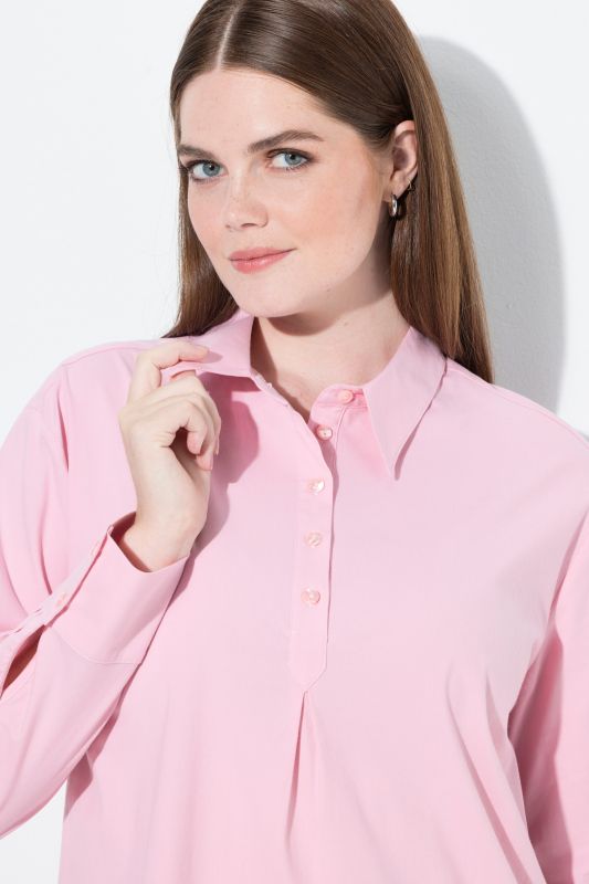 Блуза с яка едноцветна