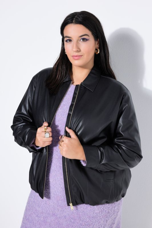 Leather-look blouson