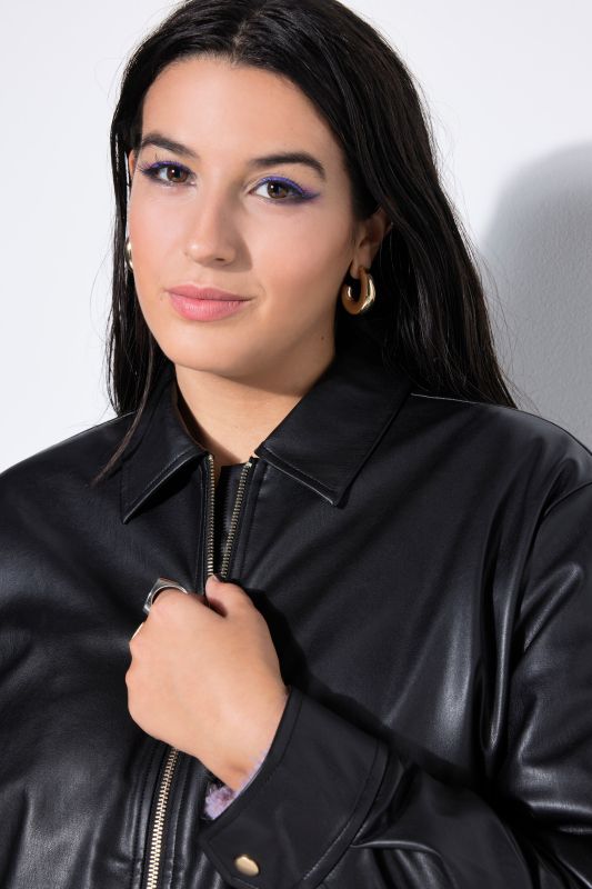 Leather-look blouson