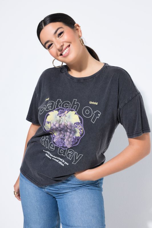 Тениска с принт на грозде