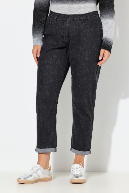 Дънки тип Boyfriend с надписи