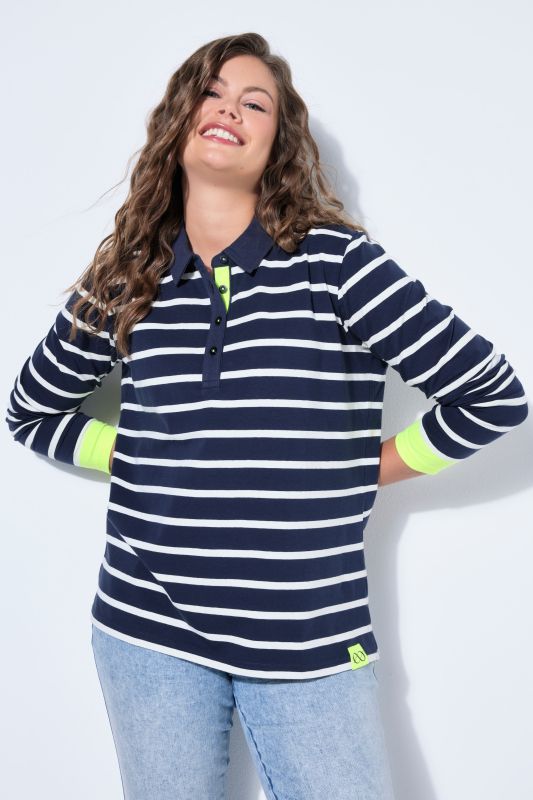 Блуза с райета и яка