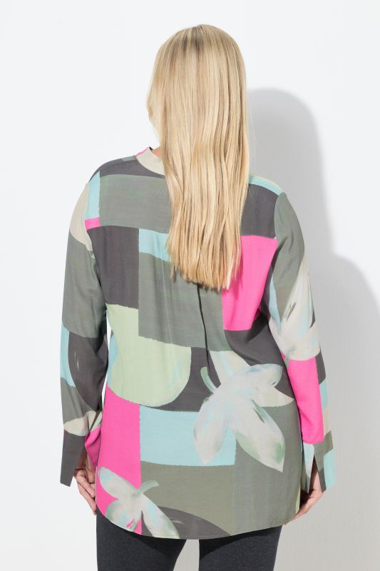 Блуза с геометричен флорален принт