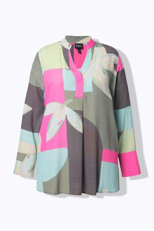 Блуза с геометричен флорален принт