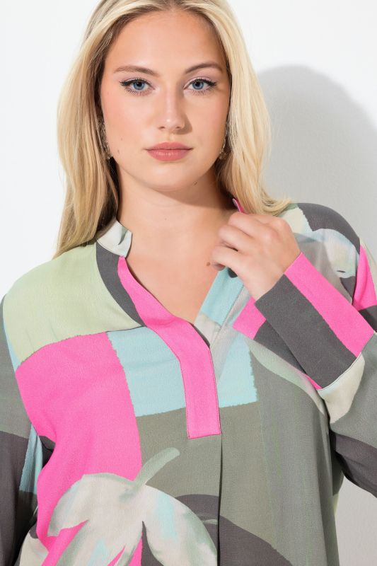 Блуза с геометричен флорален принт