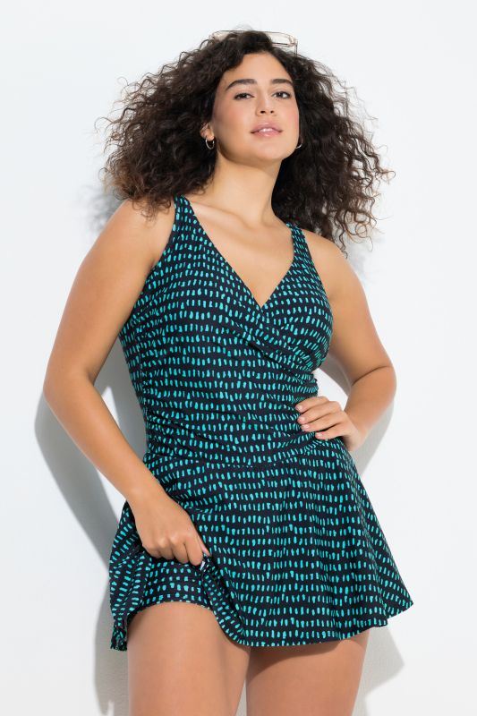 Бански с принт на неонови точки