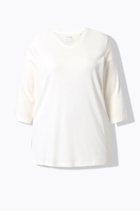 Тениска с рипсено деколте