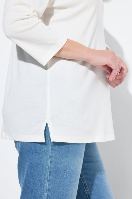 Тениска с рипсено деколте