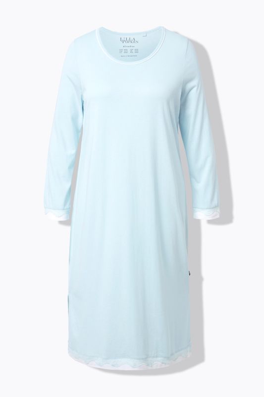 Lace Hem Contrast Trim Super Soft Knit Nightgown