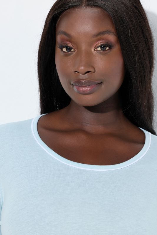 Lace Hem Contrast Trim Super Soft Knit Nightgown