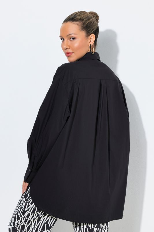 Stretch Cotton Blend Tunic Shirt