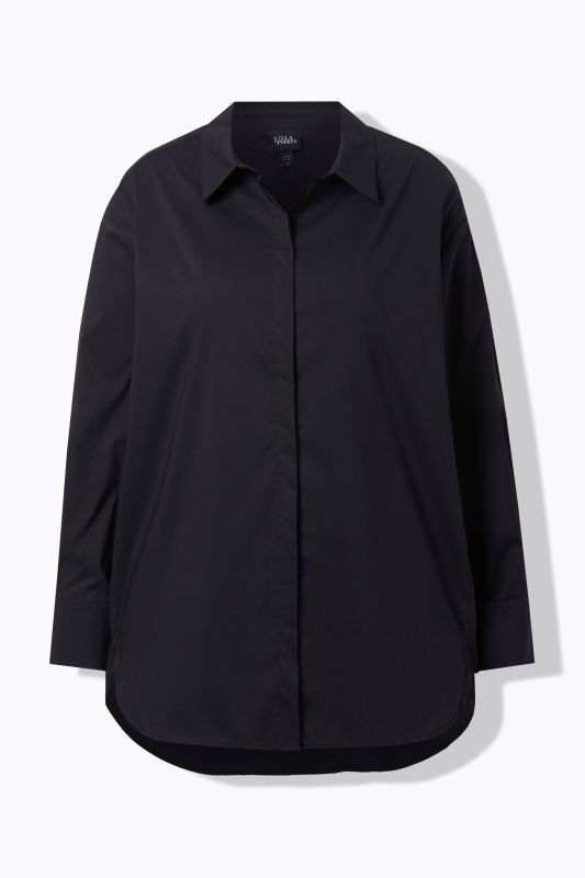 Stretch Cotton Blend Tunic Shirt